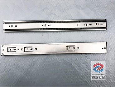 Drawer Slide ZH-4510B# 3-Fold Stainiess Steel Double spring Soft-closing Ball Bearing Slide 